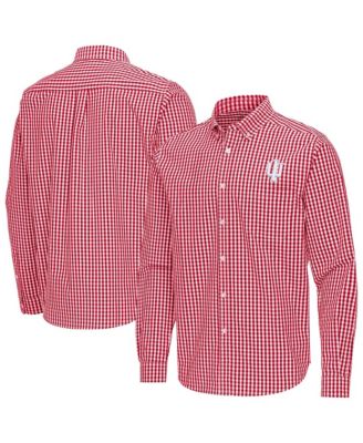 Мужская рубашка Antigua Crimson Indiana Hoosiers Ellis Woven Tri-Blend Long sleeves Button-Down