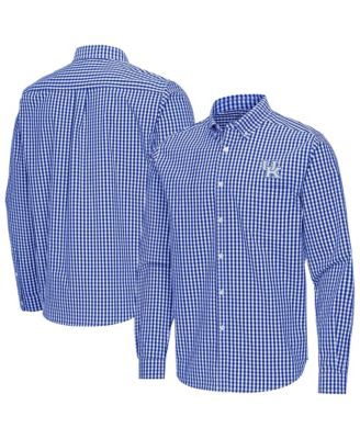 Antigua Men's Royal Kentucky Wildcats Ellis Woven Tri-Blend Long Sleeve Button-Down Shirt