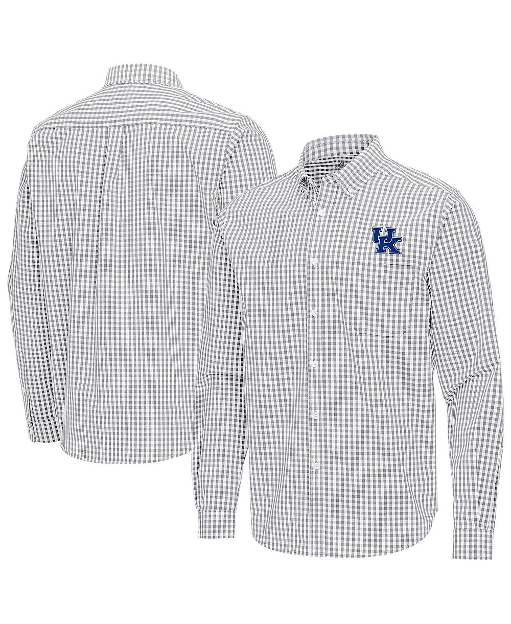 Мужская рубашка на пуговицах Antigua Men's Gray Kentucky Wildcats Ellis Woven Tri-Blend