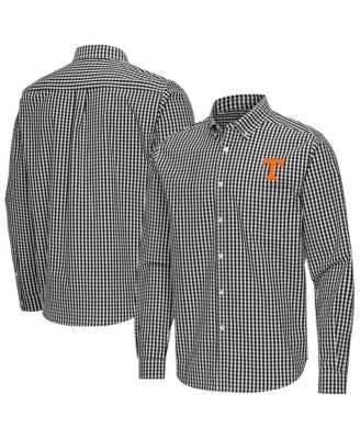 Antigua Мужская черная рубашка с длинным рукавом Tennessee Volunteers Ellis Woven Tri-Blend Button-Down
