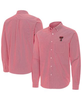 Мужская рубашка Antigua Red Texas Tech Red Raiders Porter Woven Tri-Blend Long sleeves Button-Down