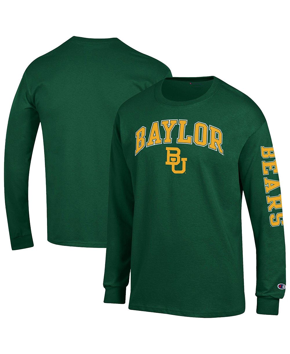 Мужская футболка Champion Green Baylor Bears Arch Over Logo 2-Hit с длинным рукавом