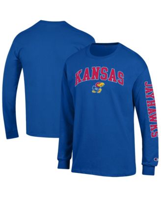 Champion Men's Royal Kansas Jayhawks Arch Over Logo 2-Hit Long Sleeve T-Shirt