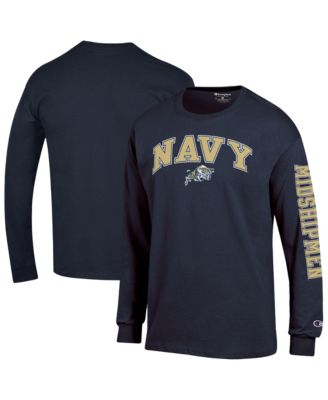 Мужская футболка Champion Midshipmen Arch Over Logo 2-Hit Long sleeves Navy