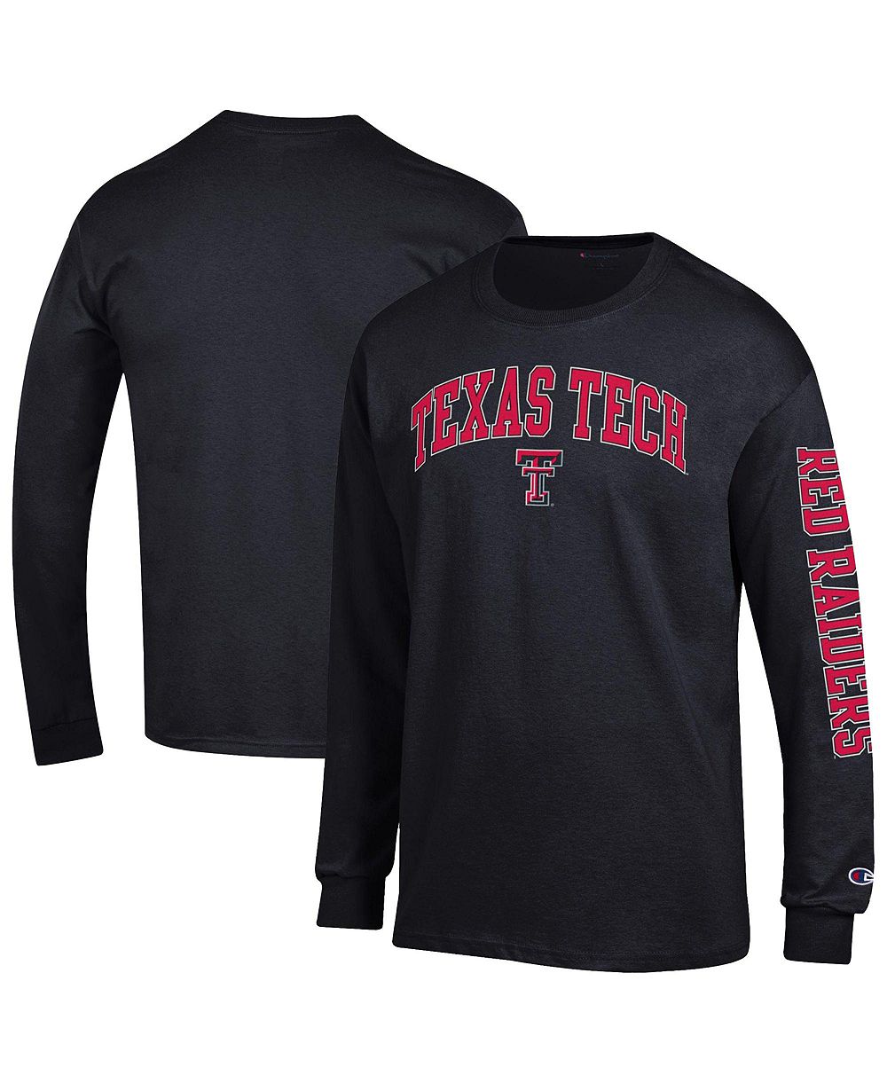 Champion Men's Black Texas Tech Red Raiders Arch Over Logo 2-Hit Long Sleeve T-Shirt
