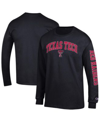 Champion Men's Black Texas Tech Red Raiders Arch Over Logo 2-Hit Long Sleeve T-Shirt