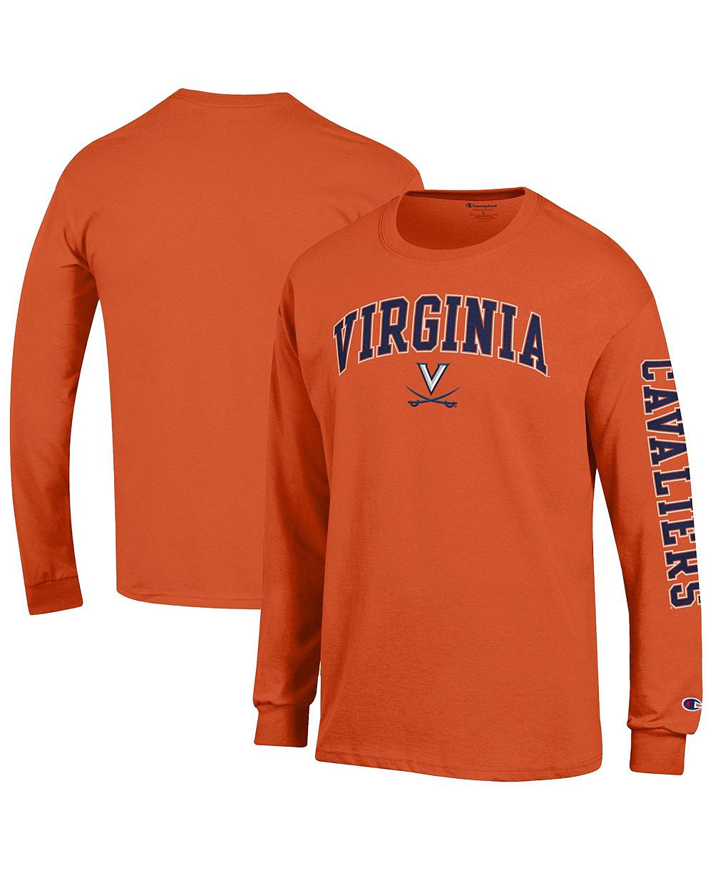 Мужская футболка Champion Orange Virginia Cavaliers Arch Over Logo 2-Hit Long sleeves