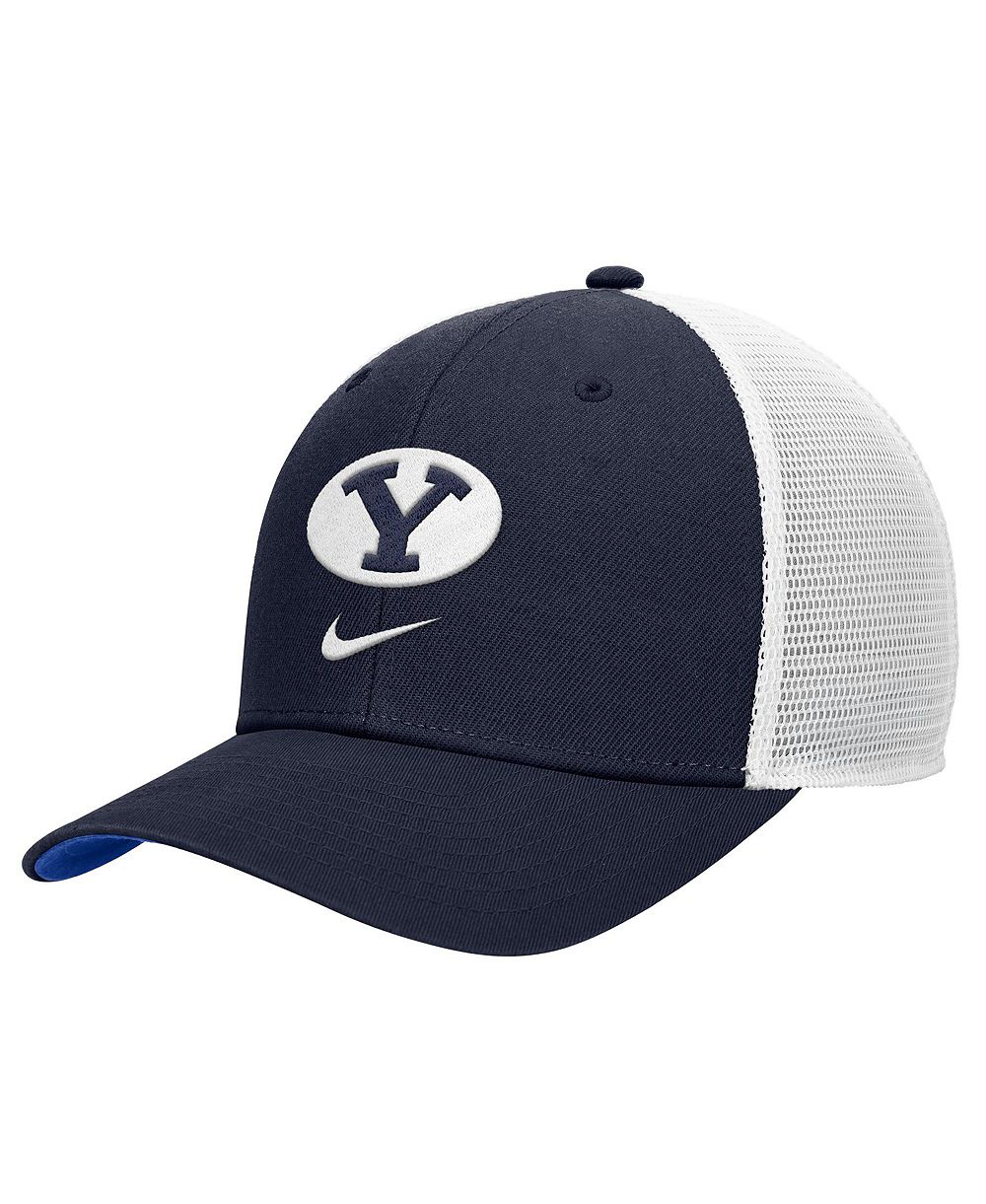Nike Мужская Navy BYU Cougars Rise Trucker Dri-FIT Adjustable Hat
