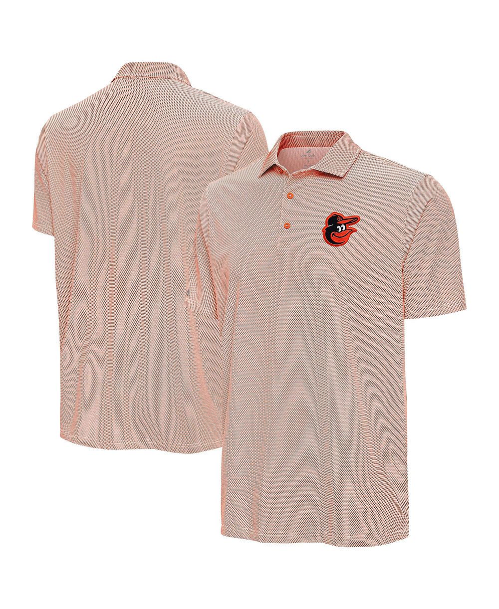 Мужская рубашка-поло Antigua Orange/White Baltimore Orioles Pave