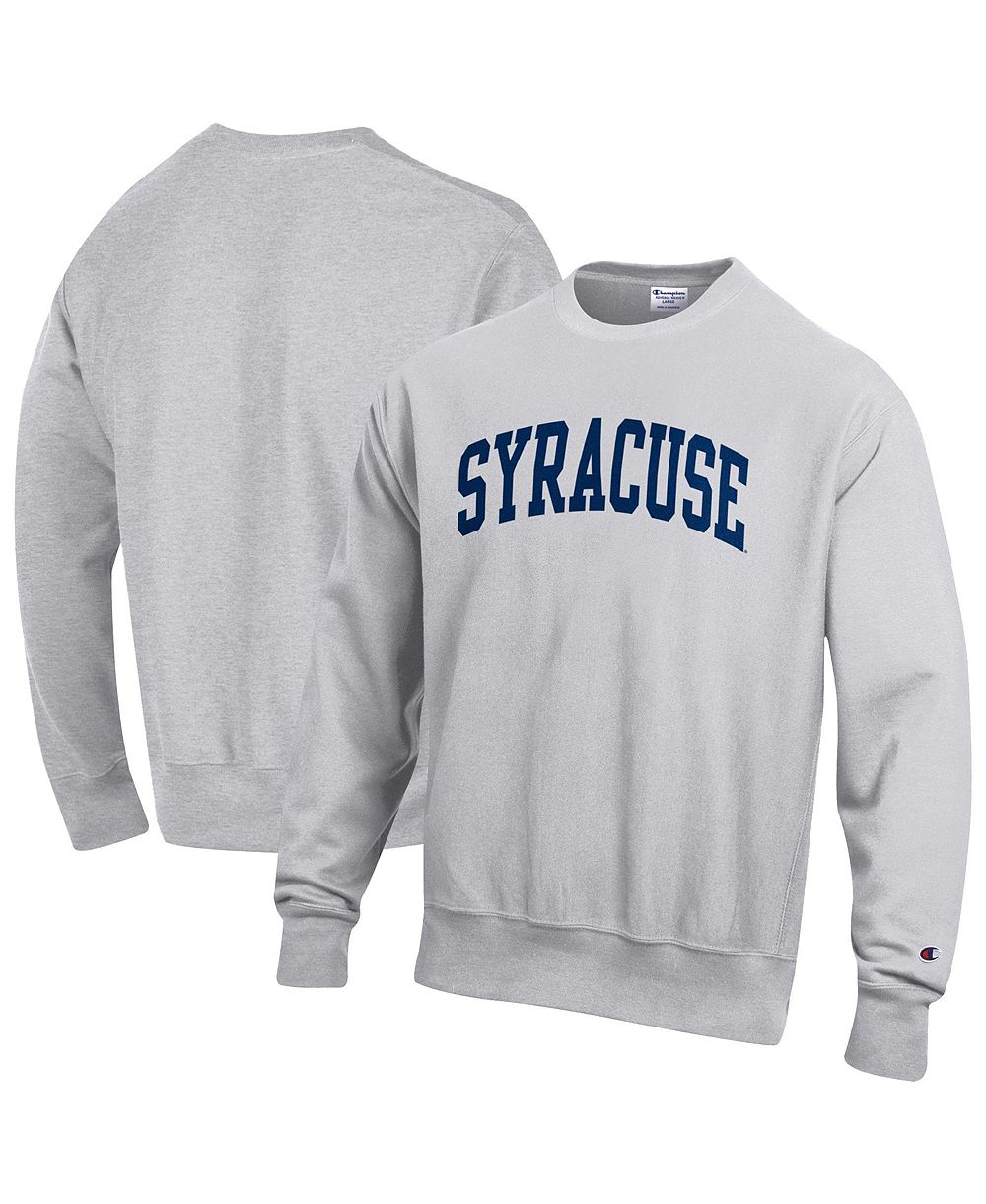 Мужское флисовое свитшот Champion Gray Syracuse Orange Reverse Weave