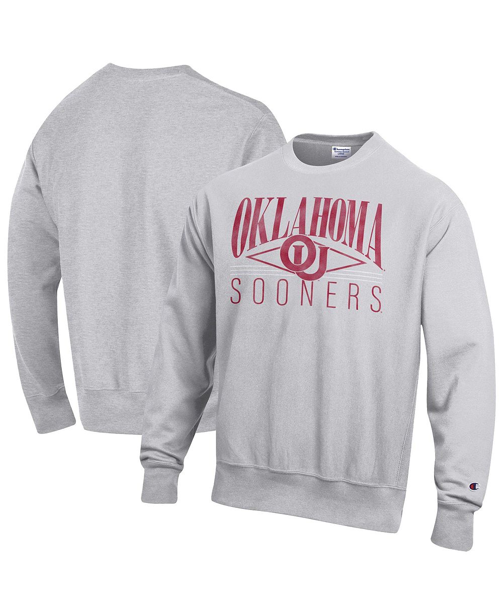 Свитшот Champion Men's Gray Oklahoma Sooners Reverse Weave