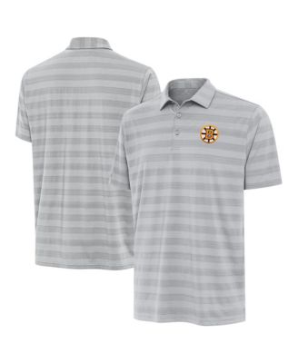 Antigua Men's Gray Boston Bruins Tunnel Polo Shirt