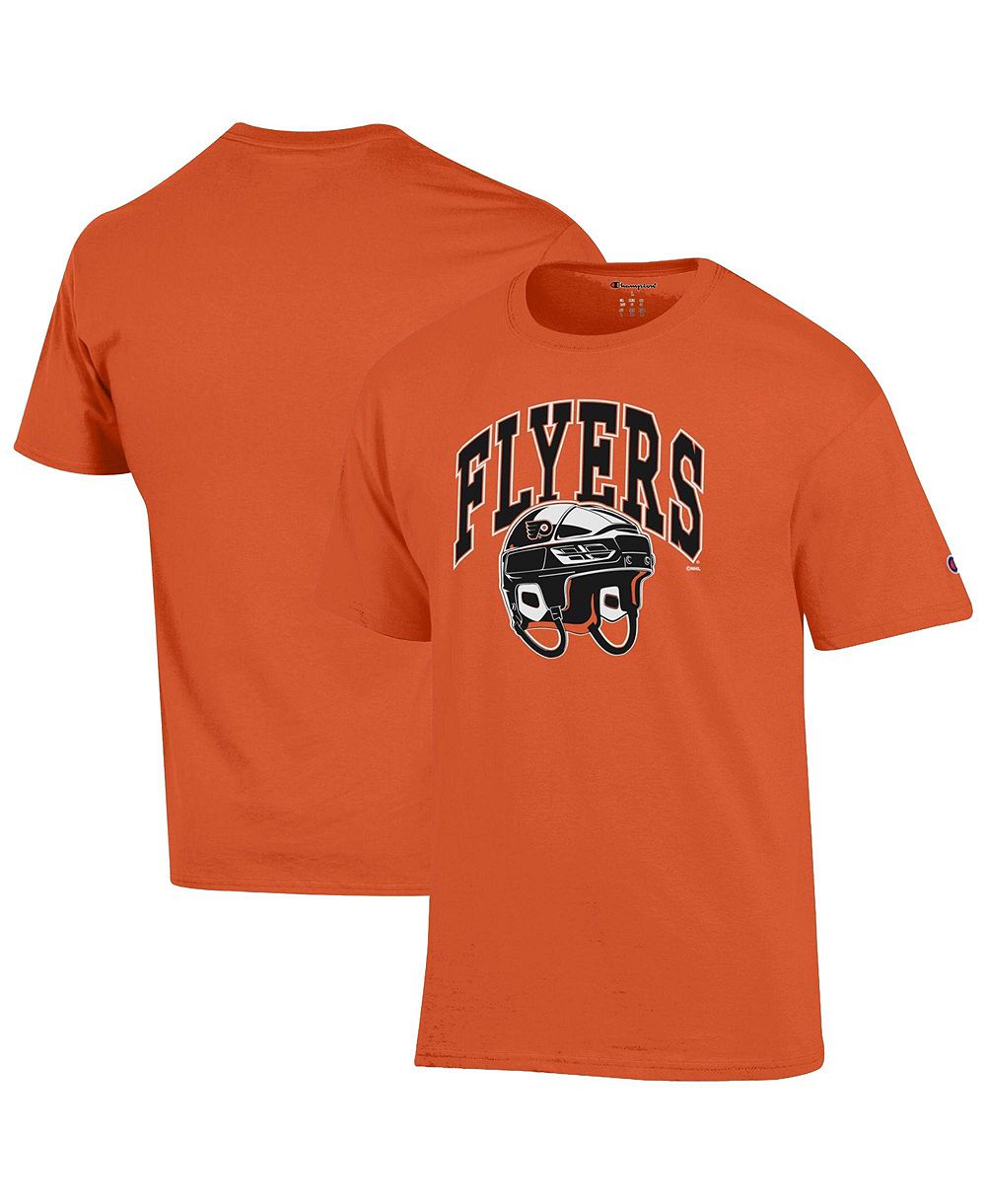 Мужская футболка Champion Orange Philadelphia Flyers Helmet