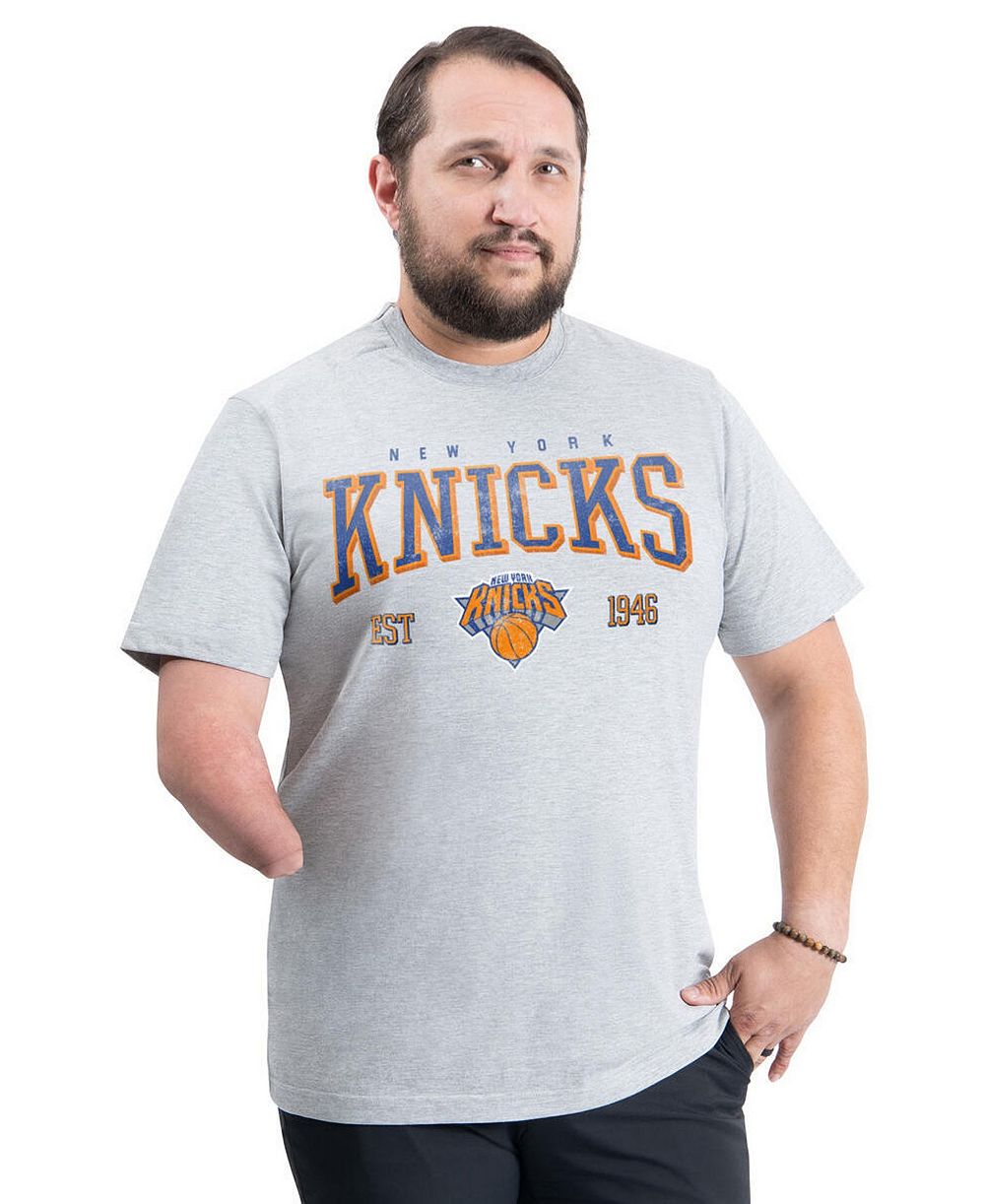 G-III Sports by Carl Banks Мужская серая футболка New York Knicks Adaptive Classic Team Spirit с коротким рукавом