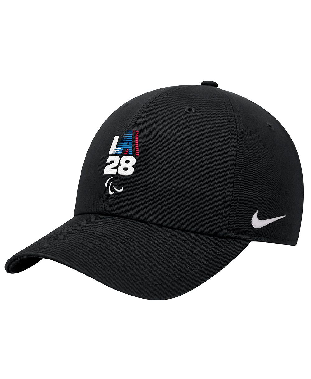 Мужская кепка Nike Black LA28 Summer Paralympics Retro Stripe Club Adjustable