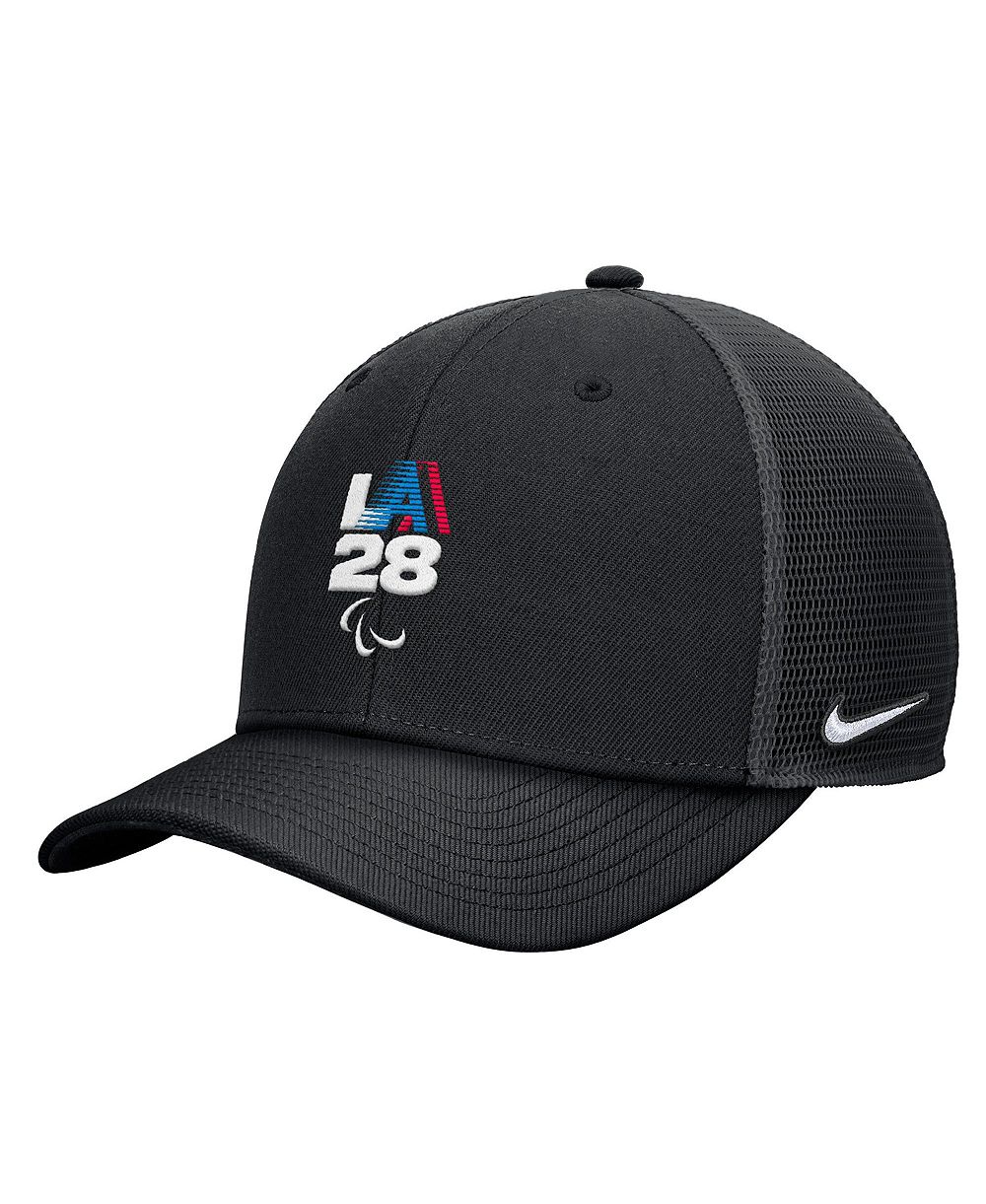 Nike Men's Black LA28 Summer Paralympics Retro Stripe Rise Adjustable Trucker Hat
