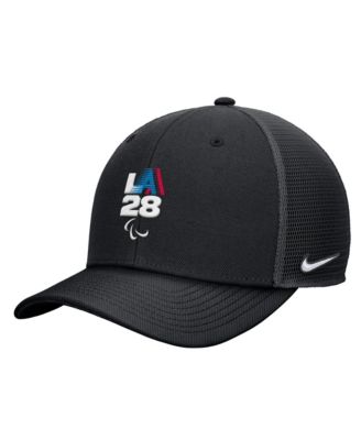 Nike Men's Black LA28 Summer Paralympics Retro Stripe Rise Adjustable Trucker Hat