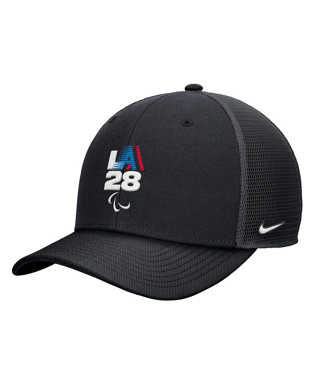 Детская кепка Nike Black LA28 Summer Paralympics Retro Stripe Rise Adjustable Trucker