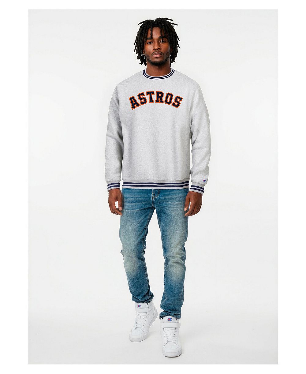 Мужской свитшот Champion Heather Gray Houston Astros Reverse Weave