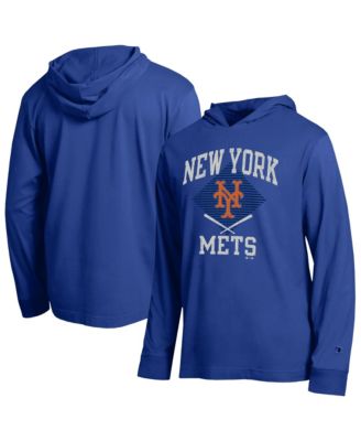 Champion Men's Royal New York Mets Cooperstown Hooded Long-Sleeve T-Shirt