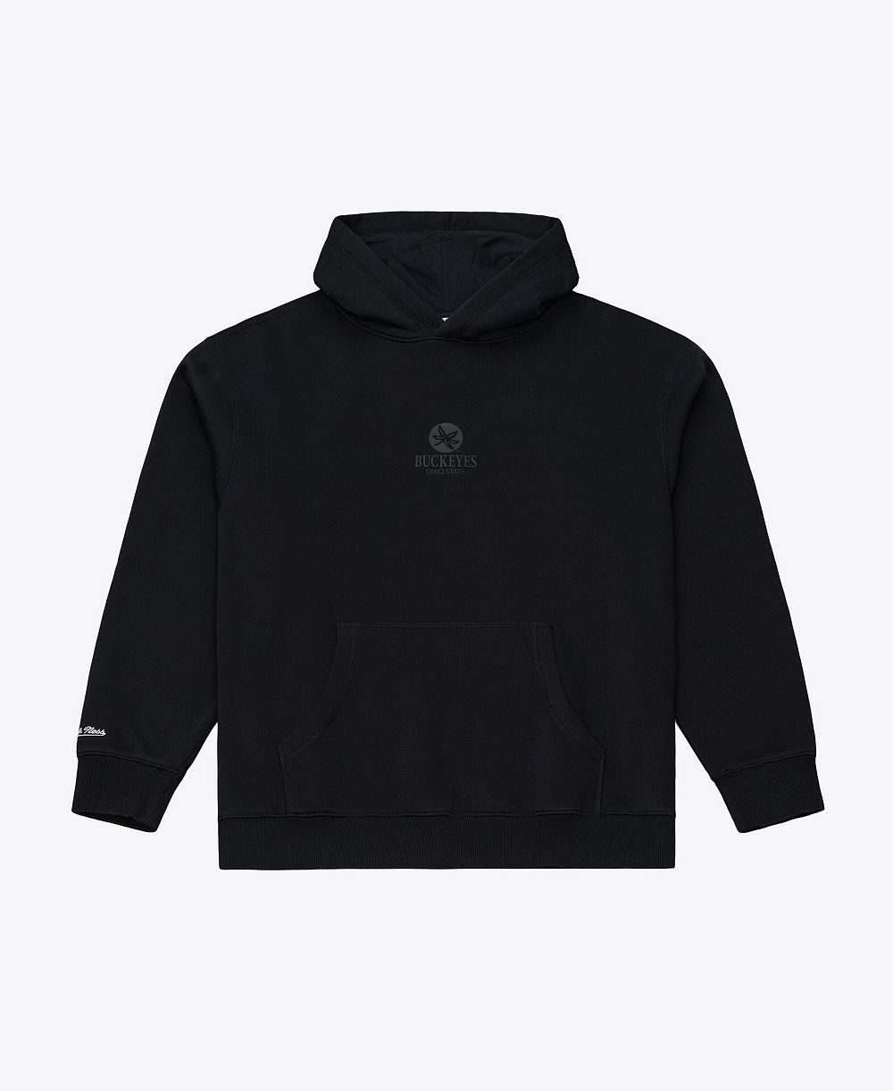 Mitchell & Ness Men's Black Ohio State Buckeyes Monochrome Icon Fleece Hoodie