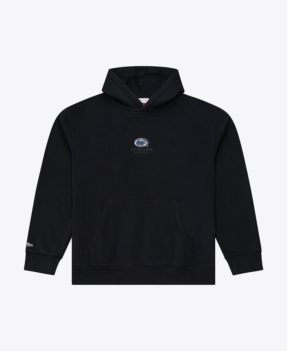 Мужское худи Mitchell & Ness Black Penn State Nittany Lions Monochrome Icon Fleece
