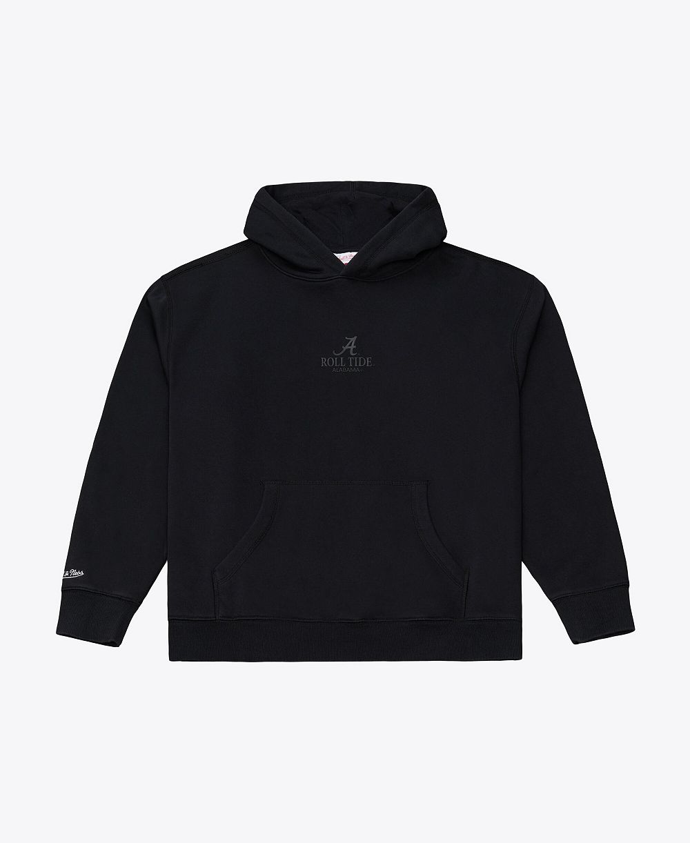 Мужское худи Mitchell & Ness Black Alabama Crimson Tide Monochrome Icon Fleece