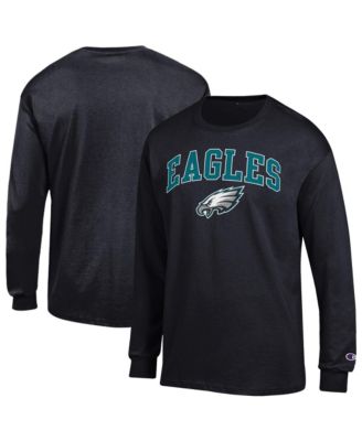 Champion Men's Black Philadelphia Eagles Arch Over Logo Long Sleeve T-Shirt