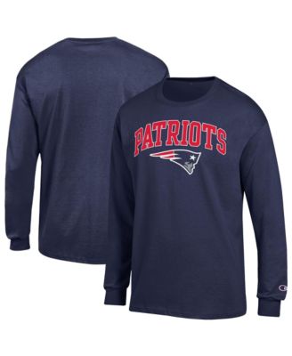 Champion Men's Navy New England Patriots Arch Over Logo Long Sleeve T-Shirt