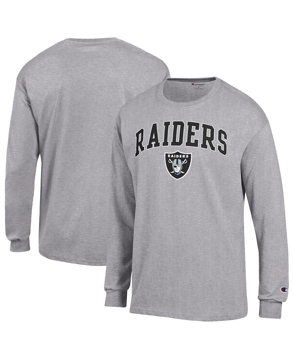 Champion Men's Gray Las Vegas Raiders Arch Over Logo Long Sleeve T-Shirt
