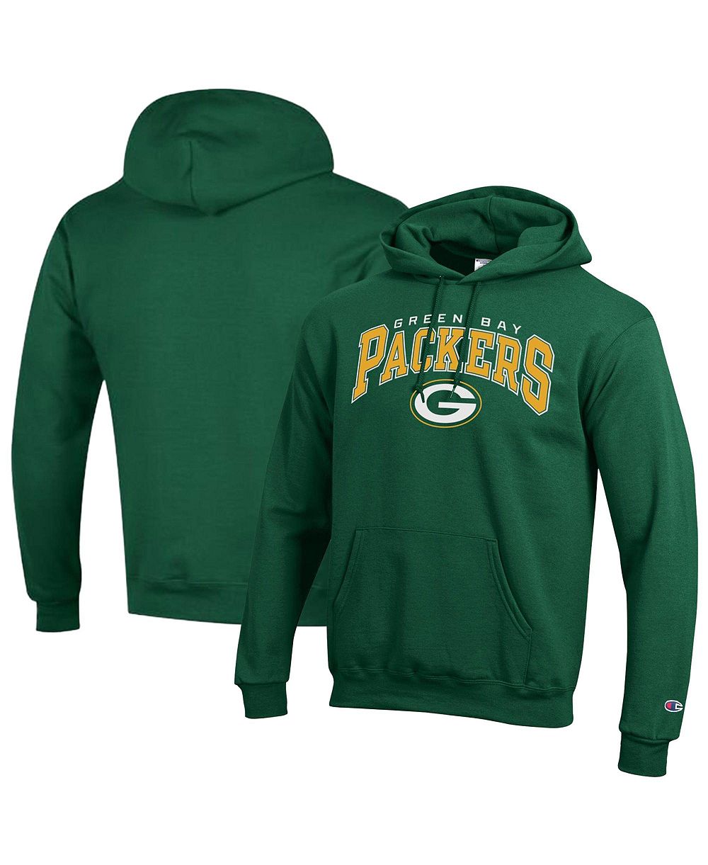 Champion Men's Green Green Bay Packers Power Blend Arch over Logo Hoodie