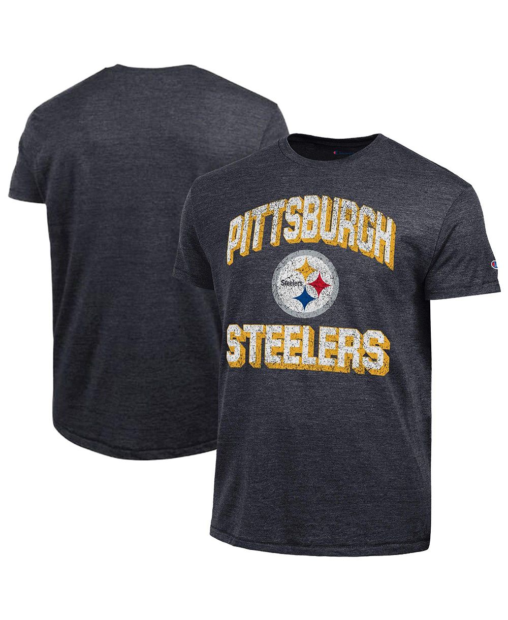 Мужская футболка Champion Heather Black Pittsburgh Steelers Ultimate Tri-Blend
