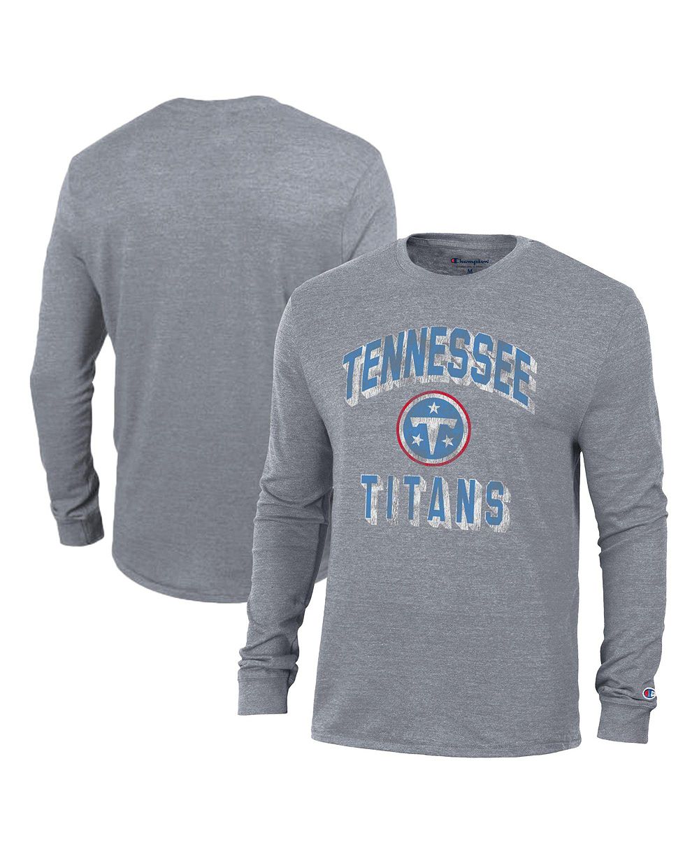 Мужская футболка Champion Tennessee Titans Ultimate Tri-Blend с длинным рукавом