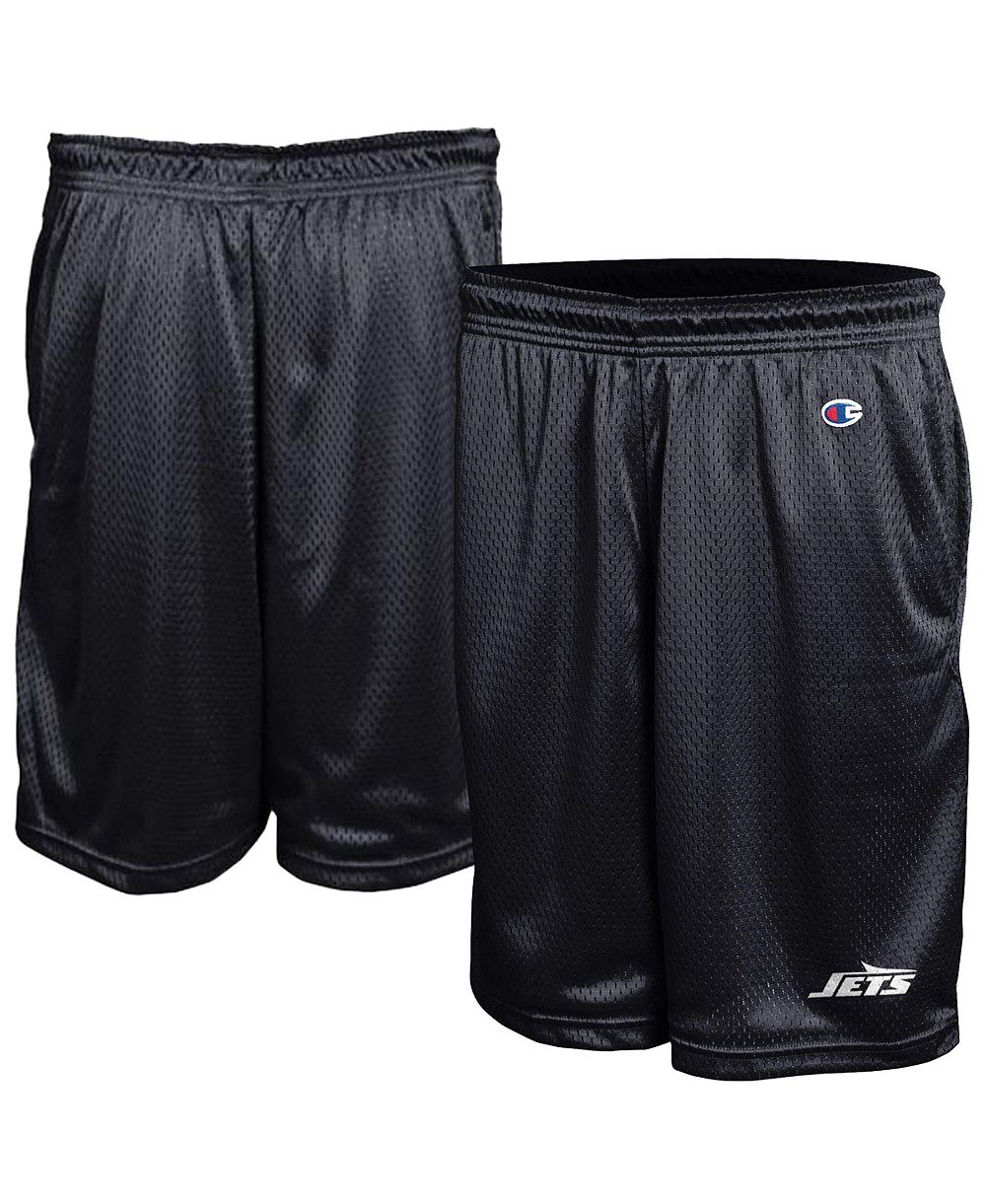 Champion Men's Black New York Jets Classic Mesh Shorts