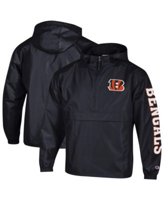 Мужская ветровка Champion Black Cincinnati Bengals Packable Hooded Half-Zip