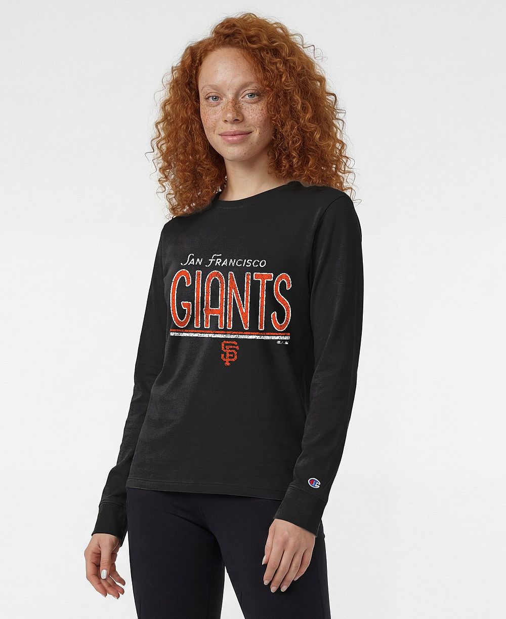 Женская футболка Champion San Francisco Giants с длинным рукавом и эффектом потертости