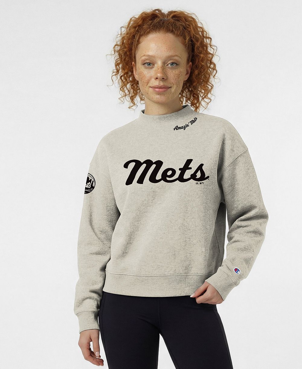 Женский свитшот Champion New York Mets Triumph Tri-Blend Fleece Graphic