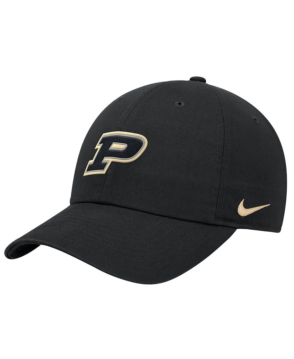 Nike мужская регулируемая кепка Purdue Boilermakers 2026 Sideline Club черного цвета