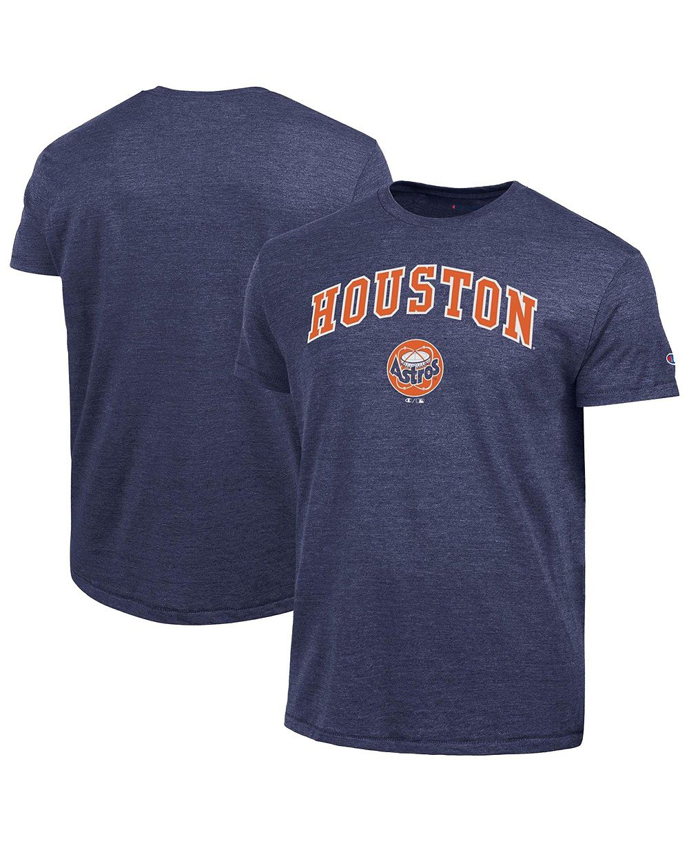 Мужская футболка Champion Navy Houston Astros Cooperstown Wordmark Lockup Tri-Blend