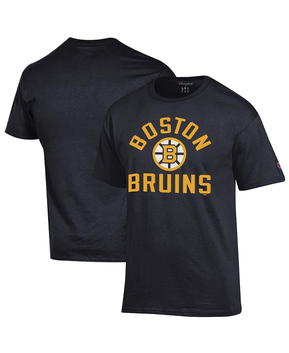 Мужская черная футболка Champion Boston Bruins Primary Logo Jersey
