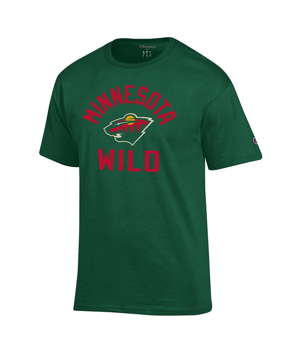 Мужская футболка Champion Green Minnesota Wild Primary Logo Jersey