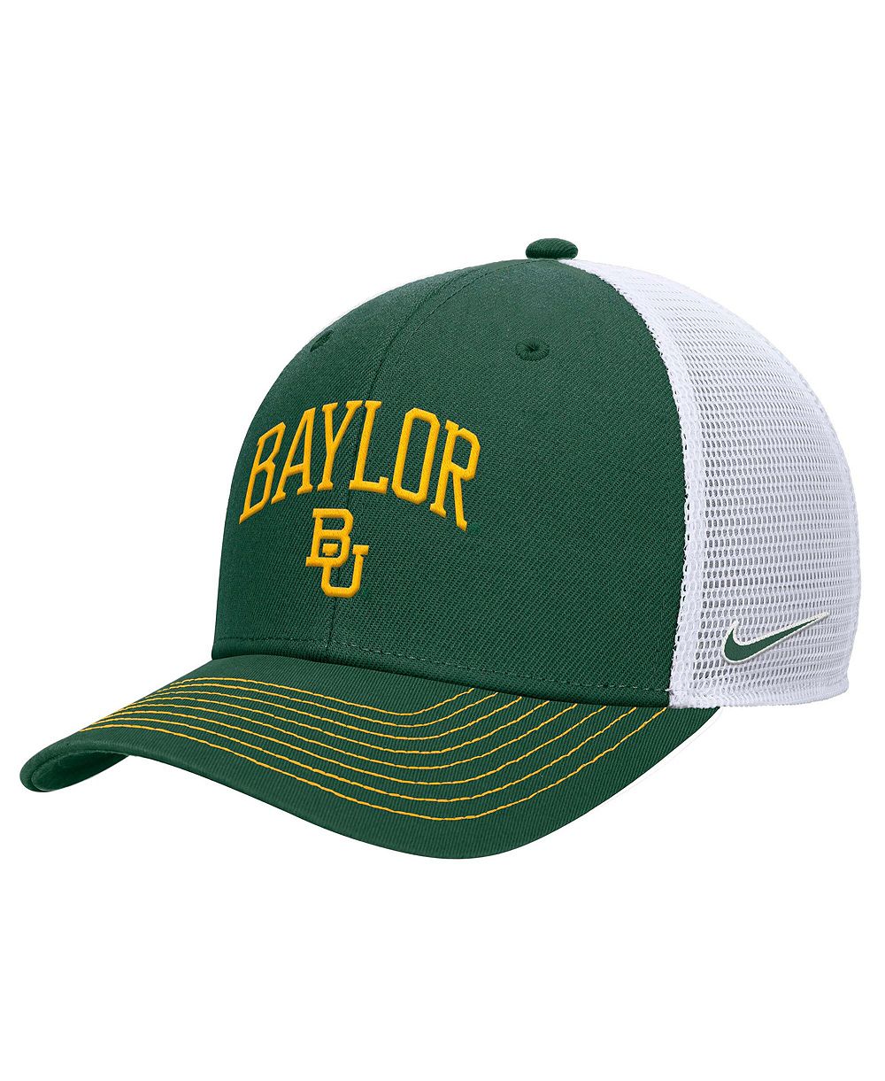 Nike мужская регулируемая кепка-тракторник Green Baylor Bears Rise