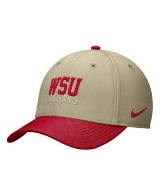Мужская регулируемая кепка Nike Beige/Crimson Washington State Cougars Dri-FIT SwooshFlex