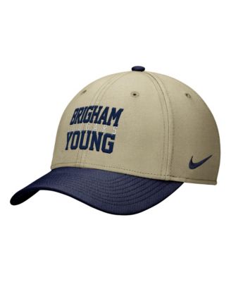 Мужская кепка Nike BYU Cougars Dri-FIT SwooshFlex бежево-синего цвета