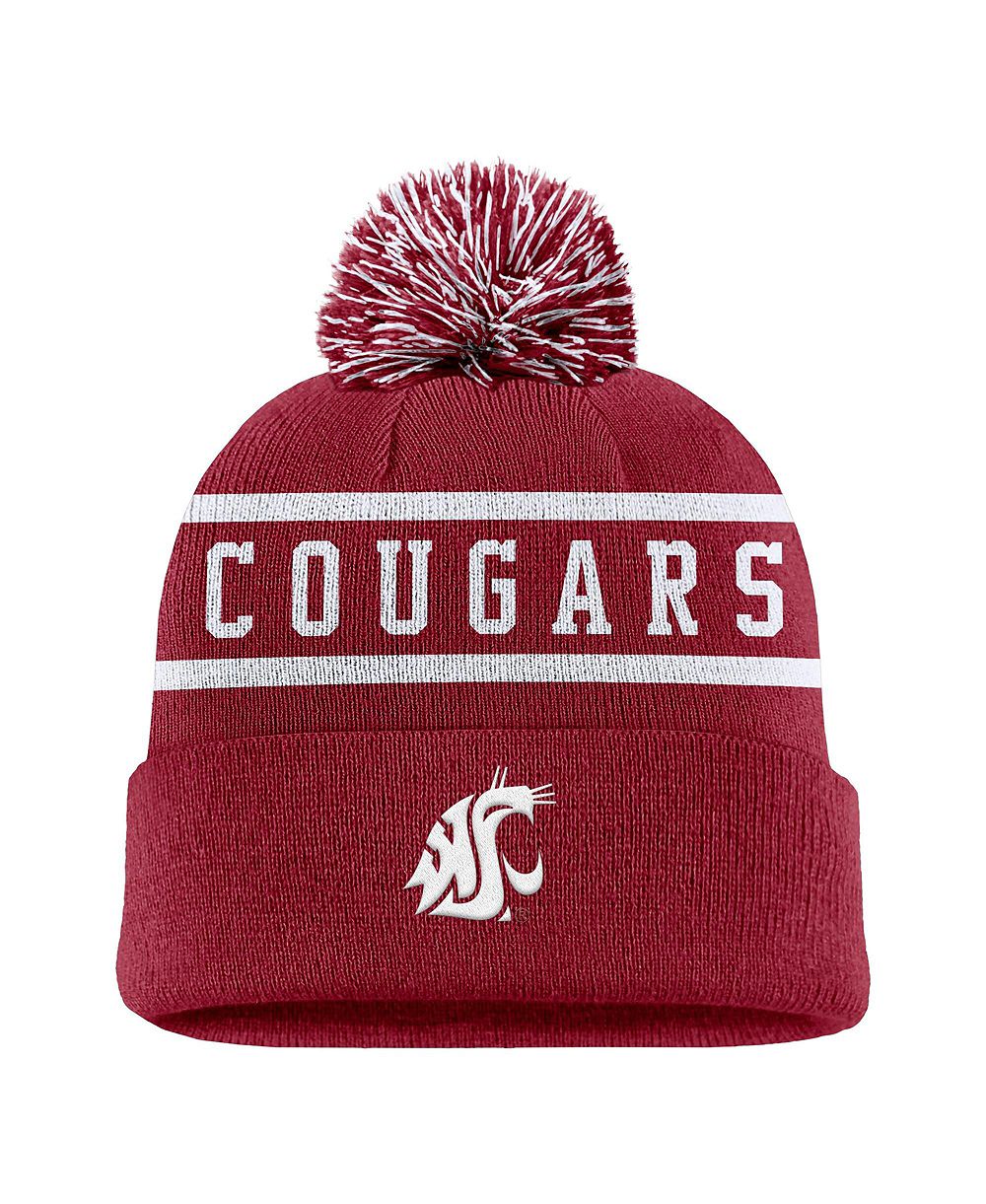 Мужская вязаная шапка с помпоном Nike Washington State Cougars Peak Cuffed