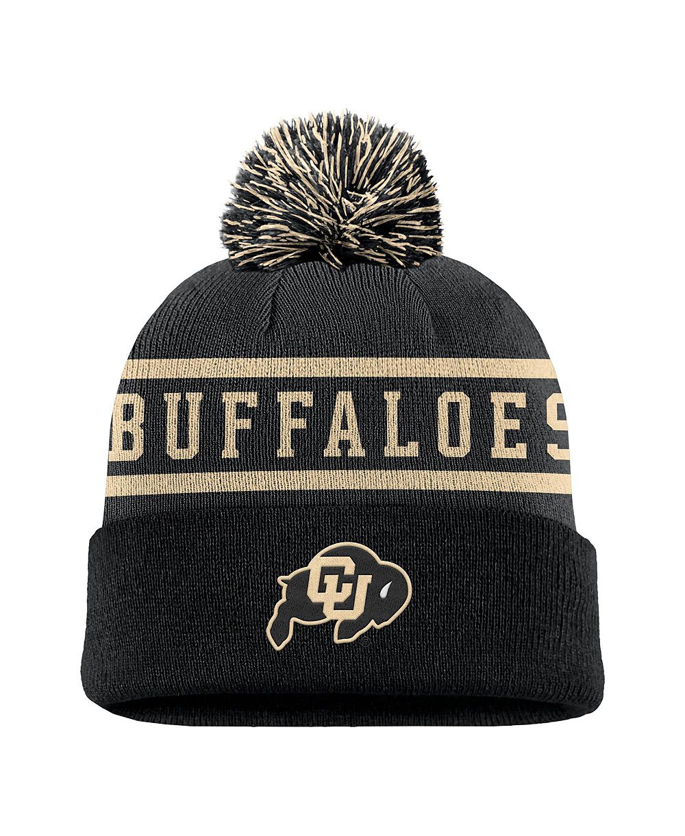 Nike Men's Black Colorado Buffaloes Peak Cuffed Knit Hat with Pom