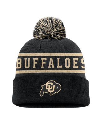 Nike Men's Black Colorado Buffaloes Peak Cuffed Knit Hat with Pom