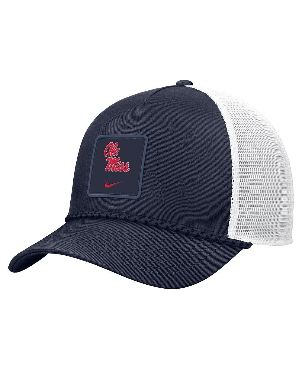 Nike Men's Navy Ole Miss Rebels 2026 On-Field Rope Adjustable Trucker Hat