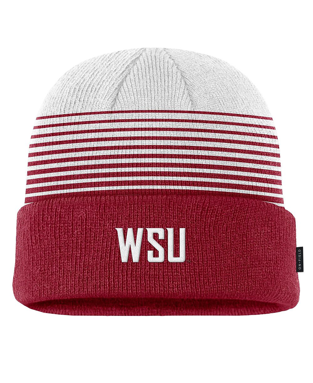 Мужская трикотажная шапка Nike с манжетой для Washington State Cougars, 2026, цвета багряный/белый, градиентная Terra