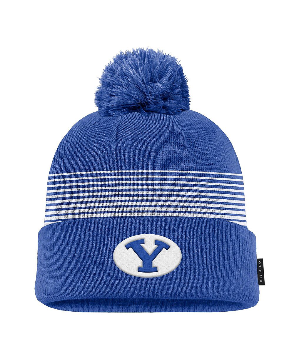Nike Men's Royal BYU Cougars 2026 On-Field Peak Cuffed Knit Hat with Pom
